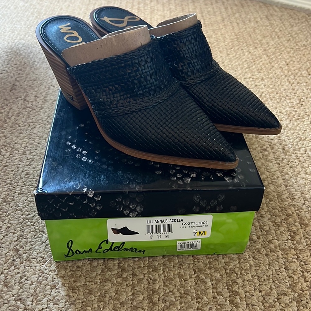 Sam Edelman Lillianna black leather mule. Size 7. Worn once.